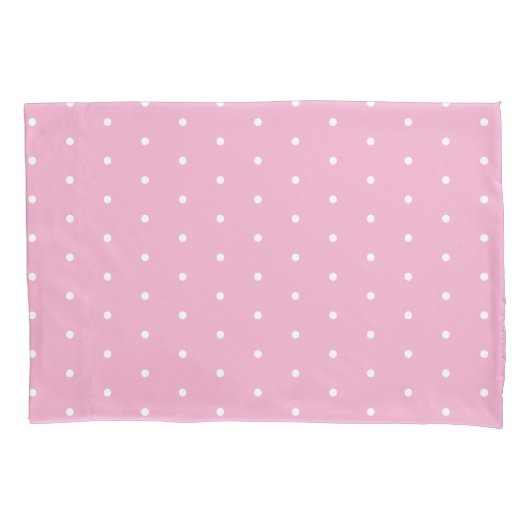 Soft Pink with White Dots Standard Size 枕カバー (正面左)