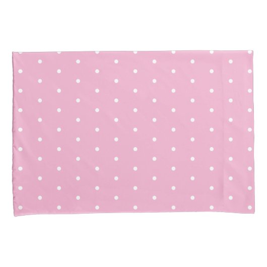 Soft Pink with White Dots Standard Size 枕カバー (正面右)