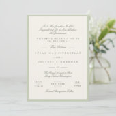Soft Pistachio Formal Wedding 招待状 (スタンド正面)