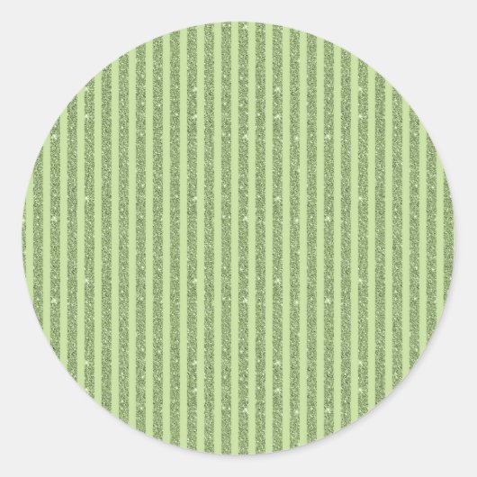 Soft Pistachio Glitter Style Minimal Pattern ラウンドシール (正面)