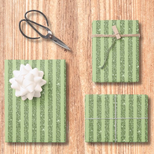 Soft Pistachio Glitter Style Minimal Pattern ラッピングペーパーシート