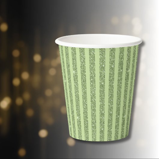 Soft Pistachio Glitter Style Minimal Pattern 紙コップ