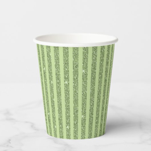 Soft Pistachio Glitter Style Minimal Pattern 紙コップ (裏面)