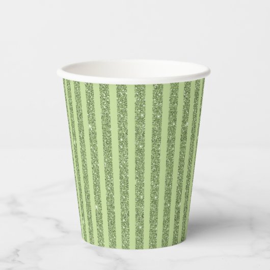 Soft Pistachio Glitter Style Minimal Pattern 紙コップ (正面)