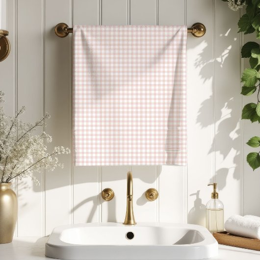 Soft Plaid Towel Rose Gold Gift for Her Retreat バスタオルセット