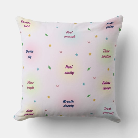 Soft Positive Affirmations Pattern  クッション (正面)
