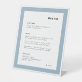 soft powder blue wedding menu Pedestal Sign 台座サイン (正面)