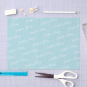 Soft Powder Blue & White Script Classic Wedding 薄葉紙 (クラフト)