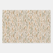 Soft Prairie Grass Botanical Watercolor Pattern ラッピングペーパーシート (正面3)