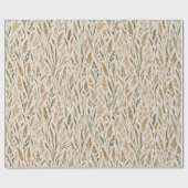 Soft Prairie Grass Botanical Watercolor Pattern ラッピングペーパー (フラット)