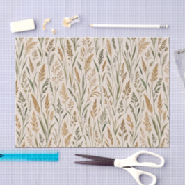 Soft Prairie Grass Botanical Watercolor Pattern 薄葉紙