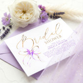 Soft Purple Bow Elegant Romantic Bridal Shower 招待状