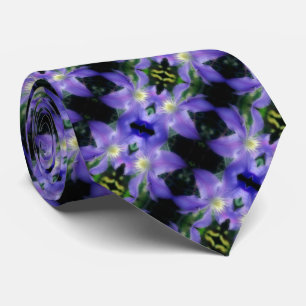 Soft Purple Clematis Flower Abstract Pattern ネクタイ