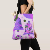 Soft Purple Floral Modern Tote Bag トートバッグ (クローズアップ)