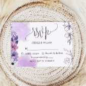 Soft Purple Floral RSVP Card