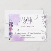 Soft Purple Floral RSVP Card (正面)