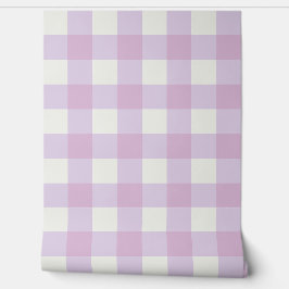 Soft Purple Gingham Check – Gentle Pastel Cottage  壁紙