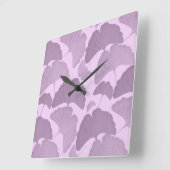Soft Purple Ginkgo Botanical Dream 1 スクエア壁時計 (傾斜)
