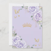 Soft Purple Lilac Floral Butterflies Quinceanera 招待状 (裏面)