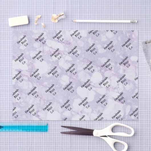 Soft Purple Marble Drip 薄葉紙 (クラフト)