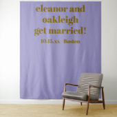 Soft Purple Modern Wedding Custom Photo Backdrop タペストリー (インサイチュ)