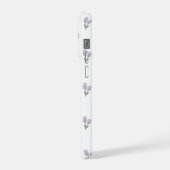 Soft Purple Tulip Pattern Minimal Aesthetic Phone  iPhoneケース (左側面)
