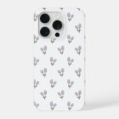 Soft Purple Tulip Pattern Minimal Aesthetic Phone iPhoneケース (裏面)