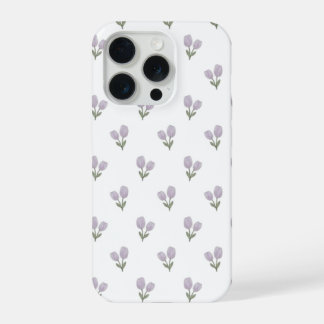 Soft Purple Tulip Pattern Minimal Aesthetic Phone  iPhone 15 Proケース