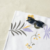 Soft Purple & Yellow Floral Beach Towel ビーチタオル (インサイチュ)