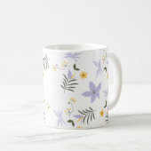 Soft Purple & Yellow Floral Mug コーヒーマグカップ (正面右)