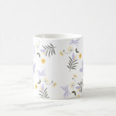Soft Purple & Yellow Floral Mug コーヒーマグカップ (中央)