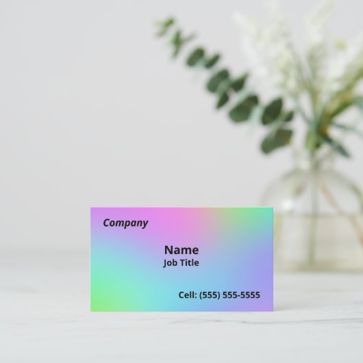 Soft Rainbow Gradient名刺 名刺 (スタンド正面)