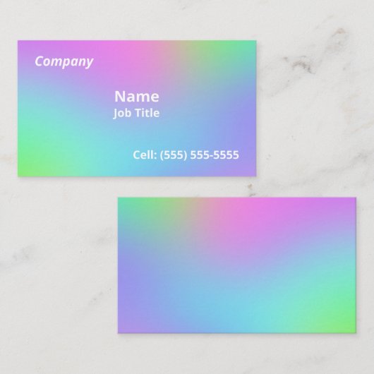Soft Rainbow Gradient名刺 名刺 (正面/裏面)