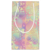 Soft Rainbow Pastel Kawaii Heart Pattern Design スモールペーパーバッグ (正面)