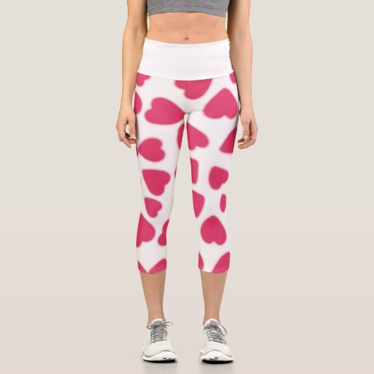 Soft Red Heart カプリレギンス (正面)