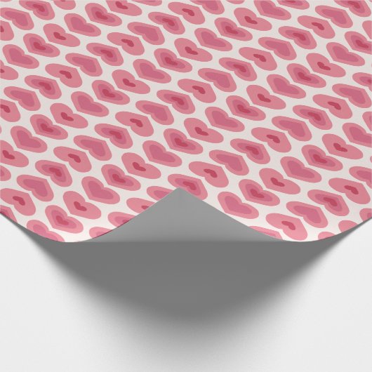 Soft Red Hearts Pattern – Romantic Christmas & Val ラッピングペーパー (角)