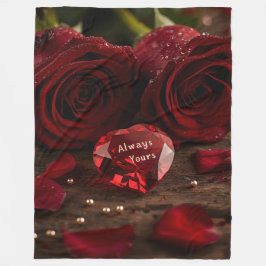 Soft Red Rose Cozy Romantic Valentine Plush  フリースブランケット