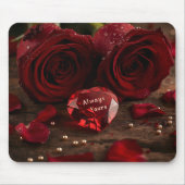 Soft Red Rose Romantic Valentine Office Mousepad マウスパッド (正面)