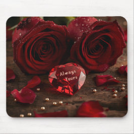 Soft Red Rose Romantic Valentine Office Mousepad マウスパッド