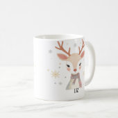 Soft Reindeer Illustration | Gentle Christmas Art コーヒーマグカップ (正面右)