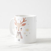 Soft Reindeer Illustration | Gentle Christmas Art コーヒーマグカップ (正面左)