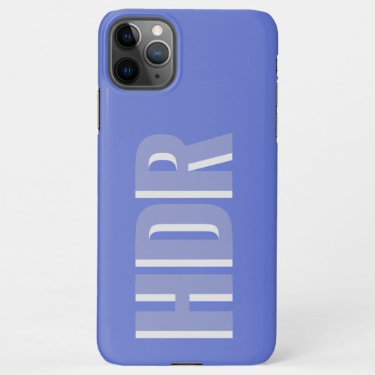 Soft Retro Blue Shadow Monogram initials with name iPhoneケース (裏面)