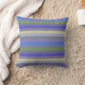 Soft Retro Rainbow Horizontal Stripes クッション (ブランケット)