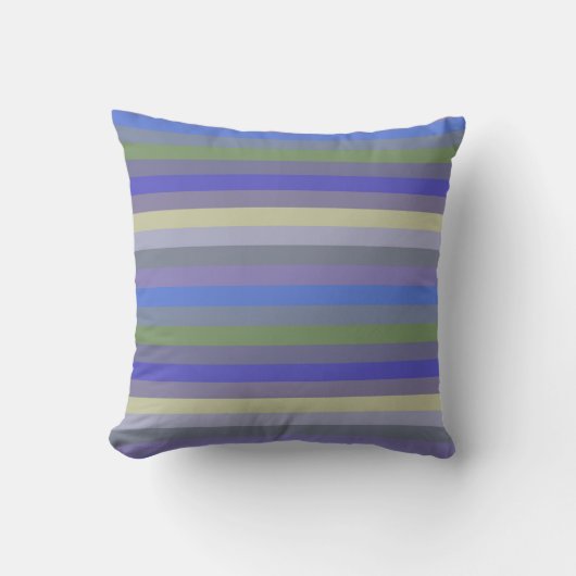 Soft Retro Rainbow Horizontal Stripes クッション (正面)