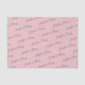 Soft Romantic Blush Pink And Dusty Blue Script  薄葉紙 (正面)