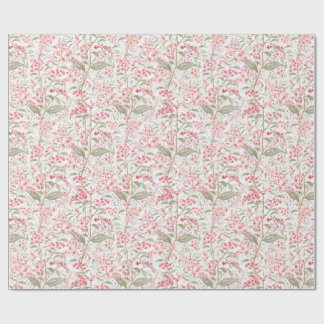 Soft Romantic Watercolor Pink Blossom Botanical ラッピングペーパー