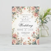 Soft Rose Arch Romance Wedding 招待状 (スタンド正面)