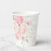 soft roses floral paper cups template 紙コップ (裏面)