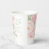 soft roses floral paper cups template 紙コップ (左)