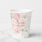 soft roses floral paper cups template 紙コップ (正面)